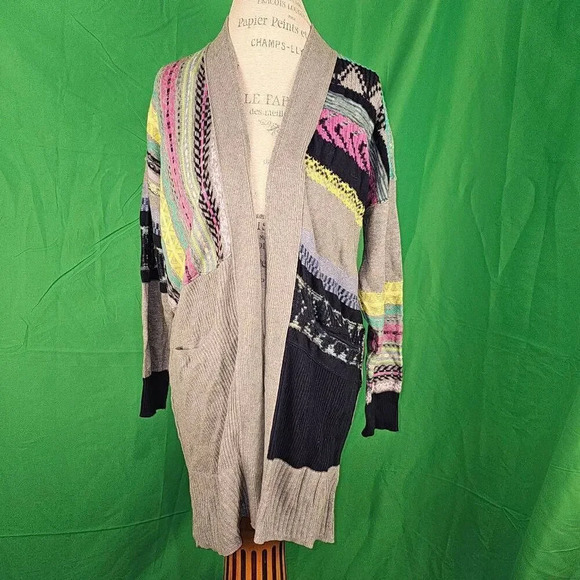 Daily Practice‎ Anthropologie Womens Contrast Knit Cardigan Sweater Small - Picture 1 of 6